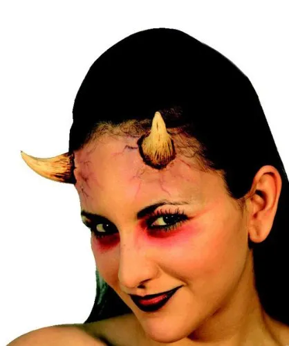Ghoulish Productions Teufelshörner - Horror-Kostüme mit hochwertigen, realistischen Knochenfarben Hörnern aus Latex, ideal für ein überzeugendes Teufelskostüm. Mehrfach wiederverwendbar und für jeden Hauttyp geeignet.