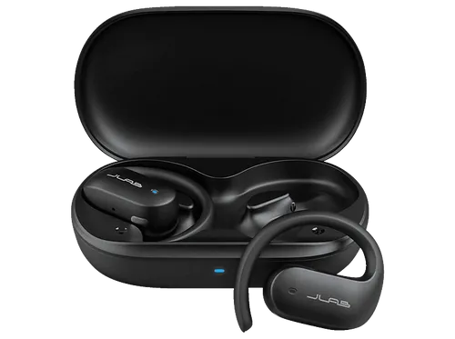 Jlab JBuds Open Sport TWS Kopfhörer - Kopfhörer mit IP55 Schutz, ideal für Sportler, bieten über 24 Stunden Gesamtspielzeit und Verbindung zu mehreren Geräten.