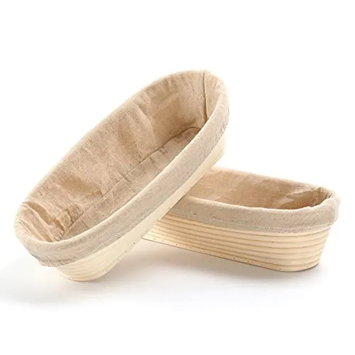 Stück Sauerteigkörbe aus natürlichem Rattan, oval, für Brotteig, Pizza und Gebäck, 29,5 cm 2