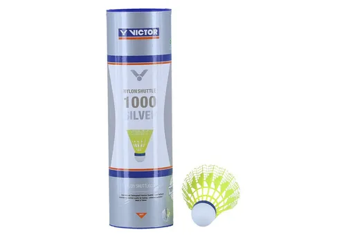 VICTOR Badmintonball Shuttle 1000 Nylon gelb Dose 6er, Geschwindigkeit: mittel