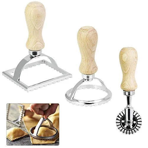 CODIRATO 3 Stück Ravioli Cutter Maultaschen Ausstecher Edelstahl Ravioli Ausstecher Set Ravioli Stamp unterschiedliche Ravioli Former