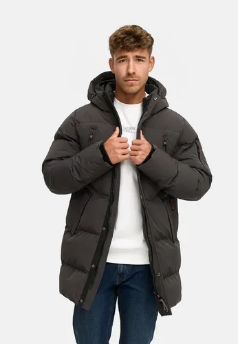 Indicode Herren INBoulton Parka - Warme Jacke mit Kapuze und verdecktem Reißverschluss - Stylischer Parka für Herren mit warmer Wattierung. Die Kapuze schützt vor Wind und Wetter. Praktische Außentaschen bieten Stauraum, während die Innentasche ideal für dein Smartphone ist. Perfekt für kalte Tage!