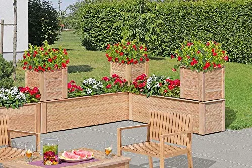 Gartenpirat Pflanzkastensystem Astrantia Lärche Natur massiv 38x38x39 cm - Edler Pflanzkasten aus massivem Lärchenholz (38 x 38 x 39 cm) mit vielfältigen Kombinationsmöglichkeiten. Ideal für kreative Gartenprojekte und 100% FSC-zertifiziert.