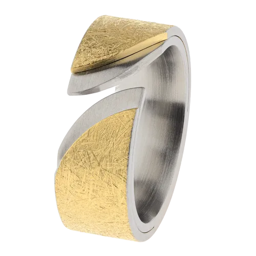 Ernstes Design Ring R722 Edelstahl Gelbgold beschichtet von Ernstes Design