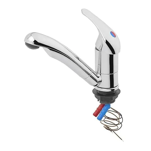 Mischbatterie Keramik Carino 12V Ø33 mm – 360° schwenkbar, Chrom, für Wohnmobil & Boot