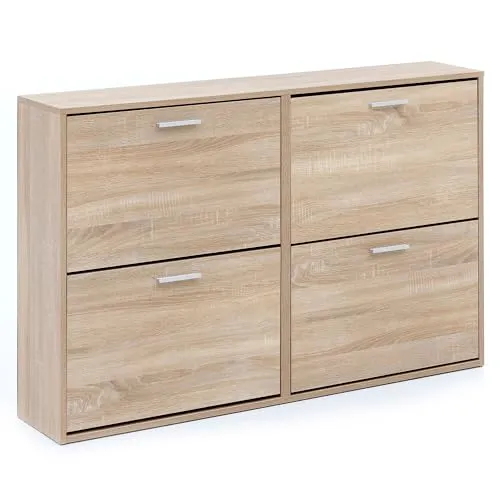 FineBuy Schuhkipper 120 x 81 x 24 cm - Schuhschrank für bis zu 24 Paar Schuhe, ideal zur optimalen Raumnutzung und stilvollen Aufbewahrung im Flur.