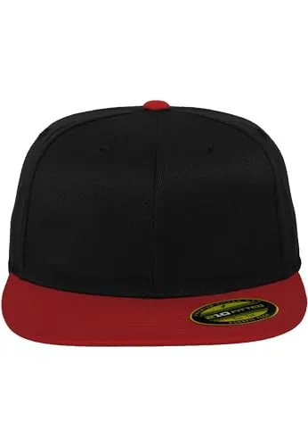 Flexfit Erwachsene Mütze Premium 210 Fitted 2-Tone, Blk/Red, S/M, 6210T