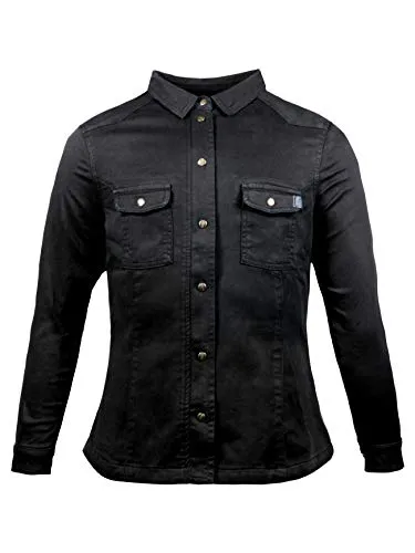 John Doe Lumberjack Shirt Motoshirt für Frauen, schwarz - Kleidung aus strapazierfähigem Aramid XTM Fiber, ideal für Sicherheit und Stil auf Motorradtouren, Größe 2XL