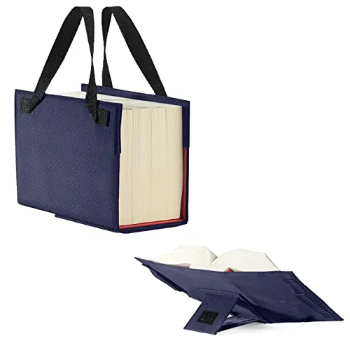 LexSKIN Einband in Gr. XL (Habersack) in Marine-Blau mit ausklappbarer Buchstütze: Tragbarer All-in-One Nylon/Leder Umschlag für Beck’schen ... für Loseblattwerke mit Textblockbreite 100 mm