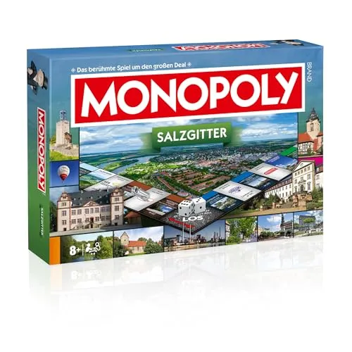 Monopoly Salzgitter – Städte-Edition von Winning Moves | Brettspiel mit Salzgitter-Orten wie Schützenplatz | Familienspiel für 2–6 Personen ab 8 Jahren | Geschenk & Souvenir aus der Region