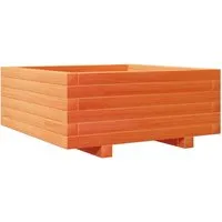 vidaXL Pflanzkübel Wachsbraun 60x60x26,5 cm Massivholz Kiefer 847300