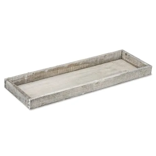 NaDeco Holz-Tablett grau 42x14x3cm Dekotablett Holz-Tablett Wooden Tray Deko Tablett Landhausstil Kerzentablett Kerzenteller Tablett aus Holz Tablett für Kerzen und Windlichter