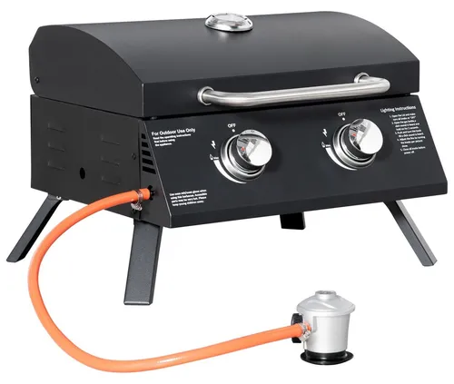 Mobiler Gasgrill BBQ mit 2 Brennern