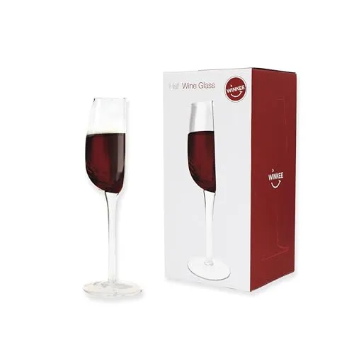 Winkee - Halbes Weinglas I Ein halbes Glas Wein I 1/2 Rotwein & Weißwein I Weinglas lustig