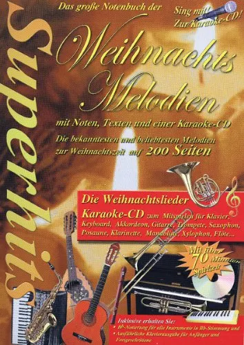 Streetlife Music Christmas Weihnacht - Musiknoten für Weihnachtslieder: 63 Lieder für C- und Bb-Instrumente, inklusive Texte und Akkorde, mit CD für Demo- und Play-Along-Versionen, ideal für Einsteiger.