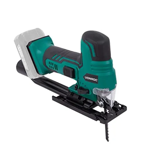 VONROC Akku Stichsäge 20V - Präzise Pendelhubstichsäge mit variablem Schnittwinkel - Sägen: Die VONROC Akku-Stichsäge bietet variable Drehzahl und Schnittwinkel für präzise Schnitte in Holz, Metall und Kunststoff. Ideal für Handwerker und Heimwerker, inklusive LED-Licht für optimale Sicht!