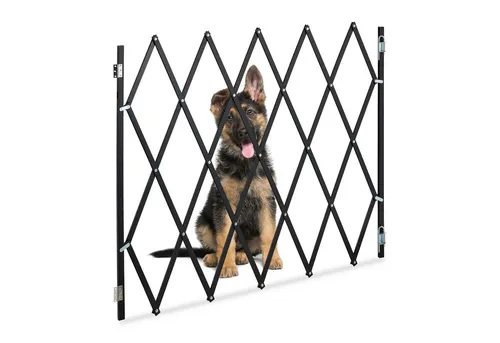 Relaxdays Ausziehbares Hundeabsperrgitter schwarz von Relaxdays