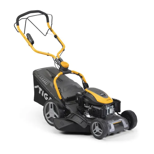 Stiga Combi 748 SE Selbstfahrender Rasenmäher mit Elektrostart - Vielseitiger Rasenmäher mit 139cc Benzinmotor, 46 cm Schnittbreite und 60l Auffangbehälter. 4-in-1 Mähsystem für flexible Nutzung im Garten.