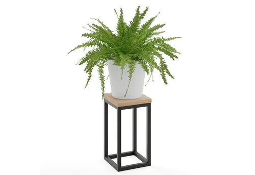 LAMO Manufaktur Blumenständer LAMO Manufaktur 30cm Pflanzenständer Blumenständer Gestell: Schwarz (Schweberegal Massiv 100% Echtholz, 1 St., 2-Teilig)