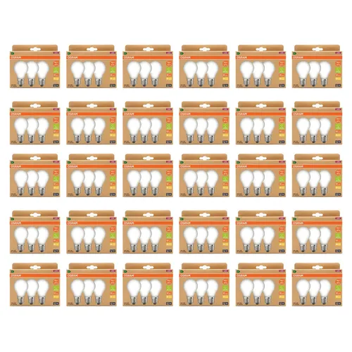Osram LED Star Classic A60 – 3,8W E27 Warmweiß (30er-Pack) - OSRAM LED Star Classic A60 – 30 energieeffiziente Leuchtmittel für angenehmes, warmweißes Licht. Ideal für Wohnräume, mit einer Lebensdauer von bis zu 15.000 Stunden und sofortiger Helligkeit ohne Aufwärmen.