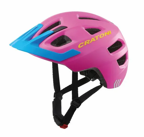 Cratoni Maxster Pro Fahrradhelm für Kinder, pink/blau, XS/S | 46-51cm - Leichter und sicherer Kinderhelm mit 14 Ventilationsöffnungen, abnehmbarem Visier und integriertem Rücklicht für optimale Sichtbarkeit. Ideal für kleine Abenteurer auf dem Fahrrad.