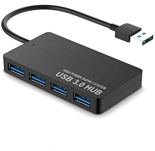 Tec-Digi USB Hub 3.0, 4-Port Ultra-Slim USB 3.0 Hub Tragbarer Adapter Hochgeschwindigkeits-Erweiterungs-Multi-USB-Hub-Splitter-Kabeladapterkabel Für PC-Laptop, Desktop, MAC, NoteBook, MacBook usw.