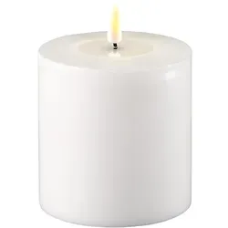 Stumpenkerze LED Weiß 10 x 10cm in rot von Deluxe Homeart