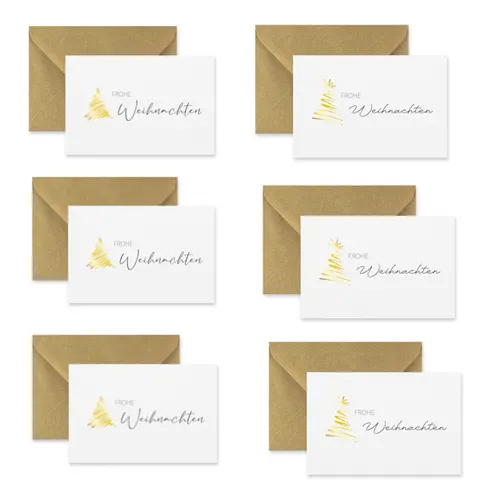Weihnachtskarten Weihnachten merry christmas 10,5x14,8cm Klappkarten +6 Kuvert 6