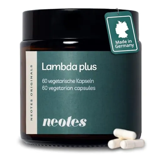 neotes Lambda Plus – Hochdosierte Aminosäuren-Formel - 60 vegane Kapseln mit Leucin, Vitamin B6 und Niacin für eine optimale Unterstützung der körperlichen Fitness und Vitalität. Hergestellt in Deutschland mit geprüfter Qualität.