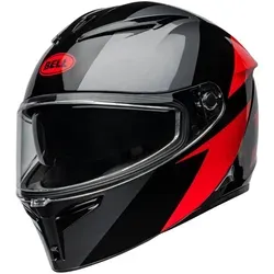 Bell Lithium Integralhelm - Schwarz/Grau/Rot - M - Motorradhelm mit leichter Polycarbonat-Schale, integriertem Sonnenvisier und optimalem Energiemanagement für höchsten Komfort und Sicherheit.