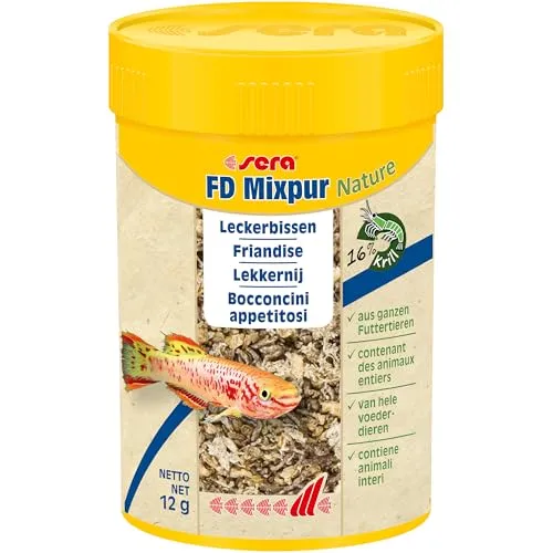 sera Mixpur FD Snack 100 ml (12 g) – natürlicher Leckerbissen aus Daphnien | Mückenlarven | Tubifex & Krill | abwechslungsreiche Mischung ganzer Futtertiere für Zierfische