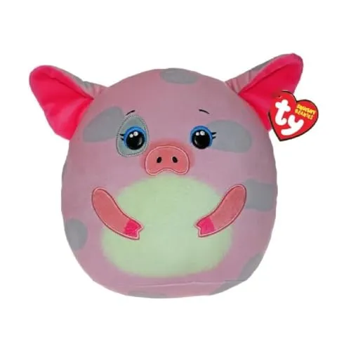 TY Hambone Pig Squishy Beanie 14” – Weiches Plüschtier – Sammelbares Kuscheltier für Kinder – Flauschiges Stofftier zum Spielen & Ausstellen