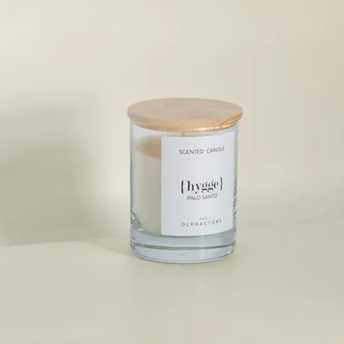 Geschenkbox Duftkerze Pflanzenwachskerze, Palo Santo od. Santal, Note Sandelholz od. Vanille, Handgegossene Kerze aus Pflanzenwachs, 200g