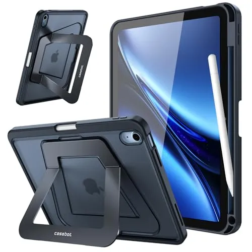 Fintie Ständer-Hülle für iPad (A16) 11. Generation 2025, iPad 10. Generation 10,9 Zoll 2022 – Robuste, stoßfeste Rückschalenhülle mit Ständer und Stifthalter, Schwarz