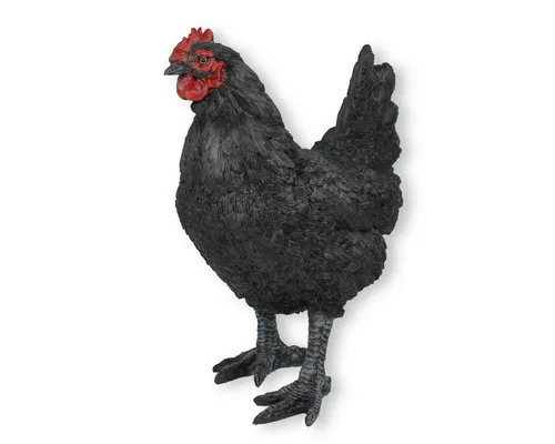 colourliving Tierfigur Gartendeko Huhn Schwarz 35cm - Dekofiguren: Handbemalte, wetterfeste Hühnerfigur in lebensechter Darstellung, die Ihren Garten auf einzigartige Weise bereichert.
