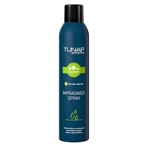 TUNAP SPORTS Imprägnierspray 300 ml | Fluorfrei & PFAS-frei | Schützt zuverlässig vor Nässe & Schmutz | Wirkt ab der 1. Anwendung | Vielseitig für Schuhe, Kleidung & Zelte | Made in Germany