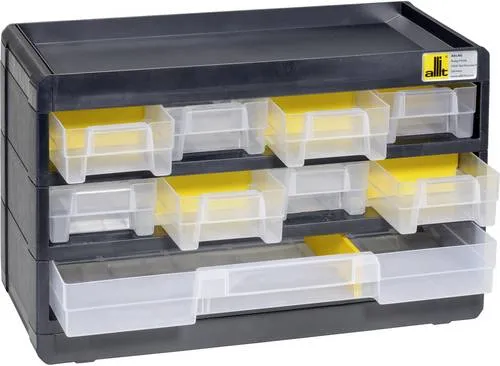 Allit 458080 Lagermagazin VarioPlus Basic 15 (B x H x T) 300 x 190 x 135mm Schwarz, Gelb 1St.