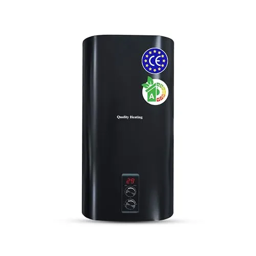 Quality Heating Elektroboiler 30 Liter, 1500 W Warmwasserspeicher mit digitaler Steuerung, Sicherheitsventil inklusive, wandmontiert, energieeffizient, weiß, elektrischer Warmwasserbereiter