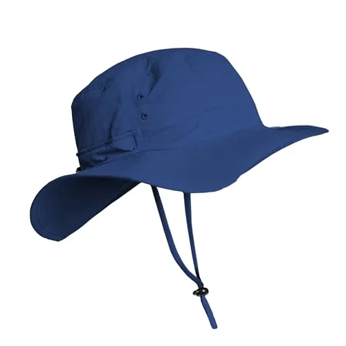 Produktbild iQ-UV Sonnenhut Herren 55–61cm Blau – Leichter Sommerhut für Herren mit UPF 50+UV-Schutz – TÜV Zertifiziert – Bequemer Outdoor Hut perfekt für Sommer, Wandern & mehr – Wanderhut mit breiter Krempe
