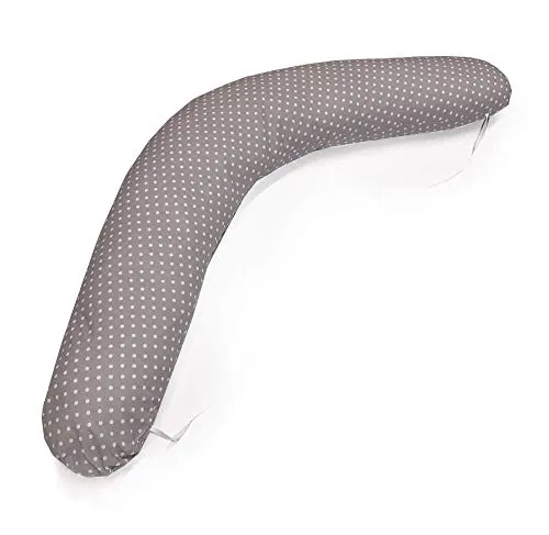 Emi&Sam Stillkissen 170cm Bezug Füllung FillBall EPS Lagerungkissen Stillkissenbezug ((EPS inkl. Bezug) 16. Grau - Dots)