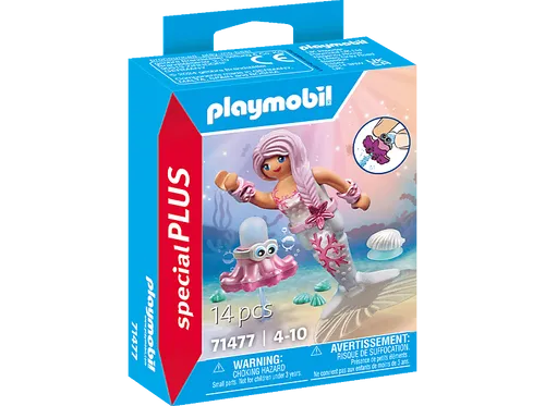 PLAYMOBIL 71477 Meerjungfrau mit Spritzkrake Spielset, Mehrfarbig