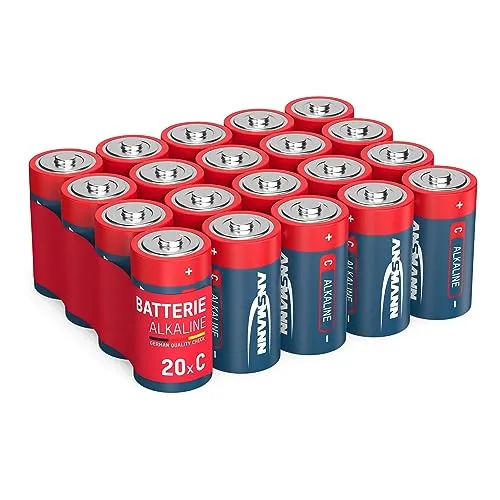ANSMANN AG Baby C LR14 Batterien, 20 Stück - Alkaline Batterien für alltägliche Geräte, langlebig mit bis zu 7 Jahren Haltbarkeit – ideal für Notfälle und zuverlässige Energieversorgung.
