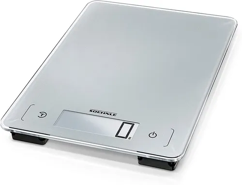 SOEHNLE Digitale Küchenwaage 'Page Aqua Proof' - Küchenwaage mit wasserdichtem Gehäuse für einfache Reinigung, platzsparendes Design, und praktische Zuwiegefunktion. Tragkraft bis 10 kg, ideal für jede Küche.