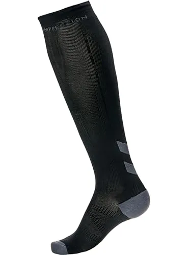 Hummel Socken ELITE COMPRESSION SOCK, Schwarz/Asphalt, 4, 203405-1006