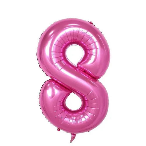 XL Folienballon 80 cm Zahl 0-9 Pink Rosa Party Nummer groß Geburtstag Luftballon