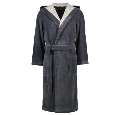 Cawö Herren Bademantel – Velours Qualität mit Kapuze und Gürtel - Bademantel aus Baumwollmischung, ideal für Komfort und Stil zu Hause. Perfekt für entspannte Momente nach dem Bad.