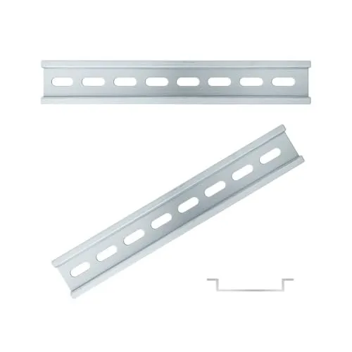 ARLI Hutschiene 2 Stück 200 mm gelocht Tragschiene 35 x 7 mm aus verzinktem Stahl für Verteilerkasten Schaltschrank Montage DIN Schiene für Montageplatte