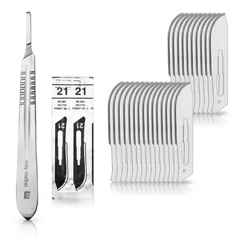 May Cuttermesser Set 50 Stück Skalpellklingen Figur 21 aus Karbonstahl