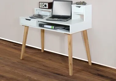 Sekretär Schreibtisch Computertisch - Weiß