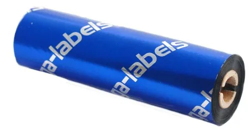 zega-labels Thermotransfer Farbband 110 mm x 74 m - zega blue (Wachs Premium) - für Zebra ZD/GK/GX/GC/TLP - 1/2 Zoll Kern Ø 12,7 mm - für Papieretiketten
